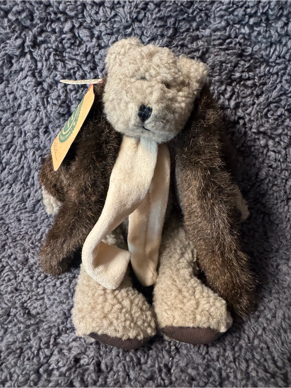 Boyds Bears Plush Teddy in Cream and Brown with Scarf